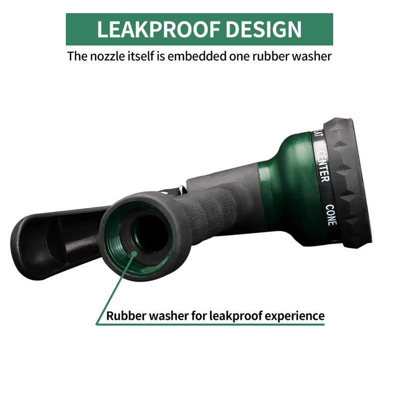 AUTOMAN-Garden-Hose-Nozzle, ABS Water Spray Nozzle with 7 Adjustable Watering Patterns, Slip Resistant for Watering Plants, Lawn& Garden, Washing Cars, Cleaning, Showering Pets & Outdoor Fun. - Image 4